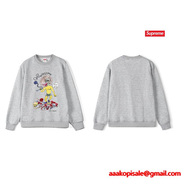 秋冬 防寒 ブラック 希少 プリント SUPREME シュプリーム スーパーコピー スウェット