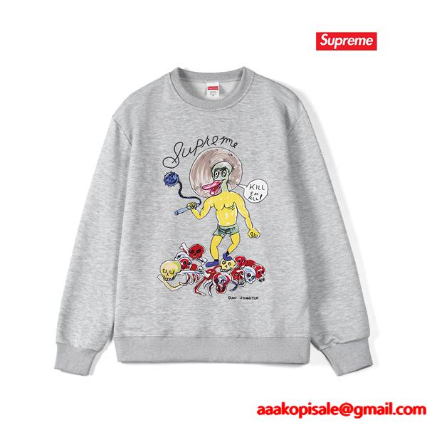 秋冬 防寒 ブラック 希少 プリント SUPREME シュプリーム スーパーコピー スウェット