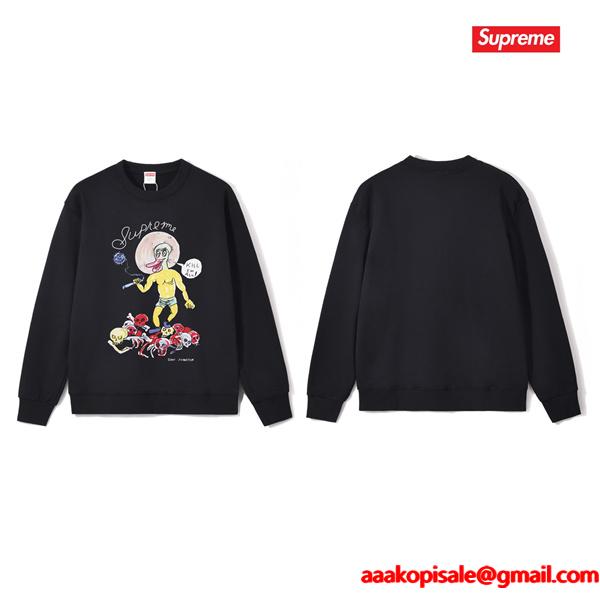 秋冬 防寒 ブラック 希少 プリント SUPREME シュプリーム スーパーコピー スウェット