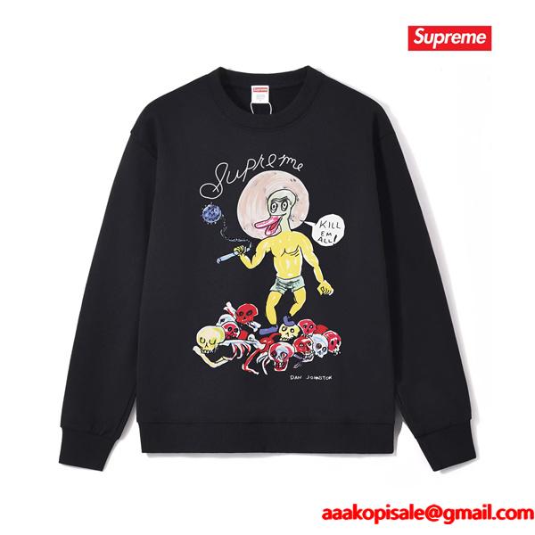 秋冬 防寒 ブラック 希少 プリント SUPREME シュプリーム スーパーコピー スウェット
