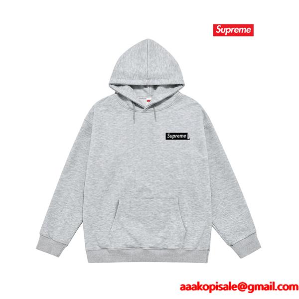 2025秋冬 厚地 ブラック 話題作 バックプリント SUPREME シュプリーム 偽物 パーカー