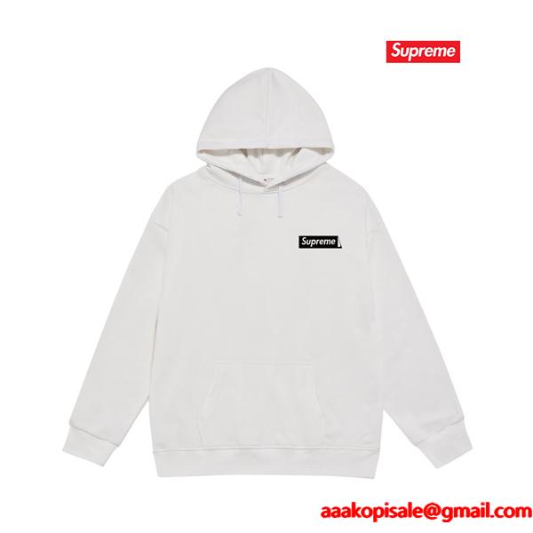 2025秋冬 厚地 ブラック 話題作 バックプリント SUPREME シュプリーム 偽物 パーカー