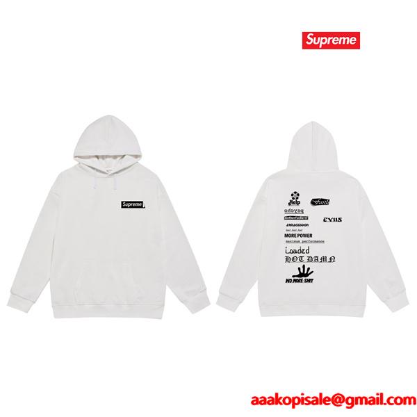 2025秋冬 厚地 ブラック 話題作 バックプリント SUPREME シュプリーム 偽物 パーカー