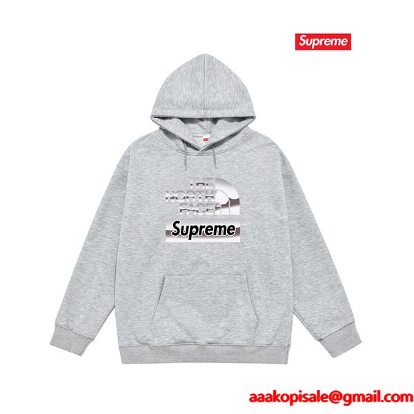 秋冬 裏起毛 ブラック コラボ注目 パーカー SUPREME シュプリーム スーパーコピー