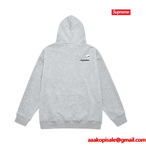 秋冬 裏起毛 ブラック コラボ注目 パーカー SUPREME シュプリーム スーパーコピー