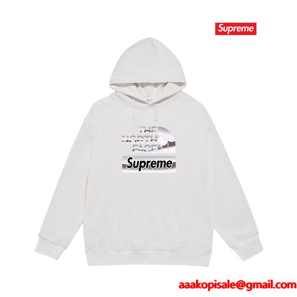 秋冬 裏起毛 ブラック コラボ注目 パーカー SUPREME シュプリーム スーパーコピー