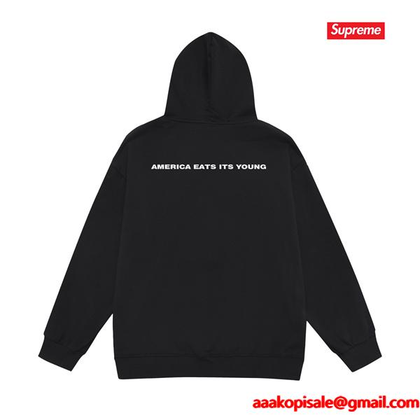 SUPREME シュプリーム コピー 秋冬定番 起毛 ホワイト 人気集中 フォト パーカー