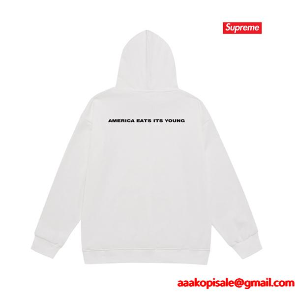 SUPREME シュプリーム コピー 秋冬定番 起毛 ホワイト 人気集中 フォト パーカー