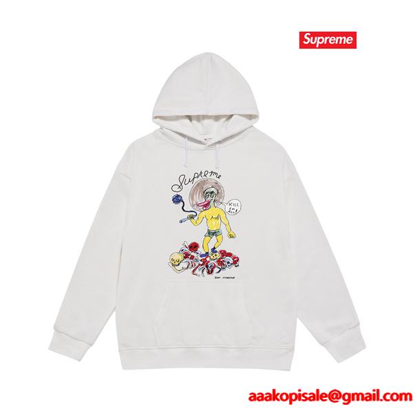 SUPREME シュプリーム コピー 秋冬対応 肌触り良好 ホワイト 数量限定 パーカー