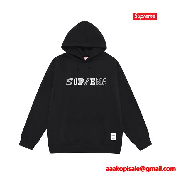 秋冬コーデ 快適 ブラック おすすめ SUPREME シュプリーム スーパーコピー パーカー