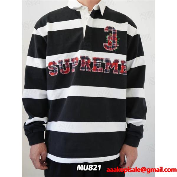 高品質 トレンド ボーダー 定番 人気爆発 SUPREME シュプリーム コピー 長袖ｔシャツ