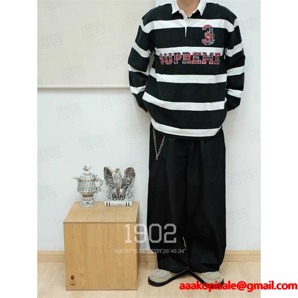 高品質 トレンド ボーダー 定番 人気爆発 SUPREME シュプリーム コピー 長袖ｔシャツ