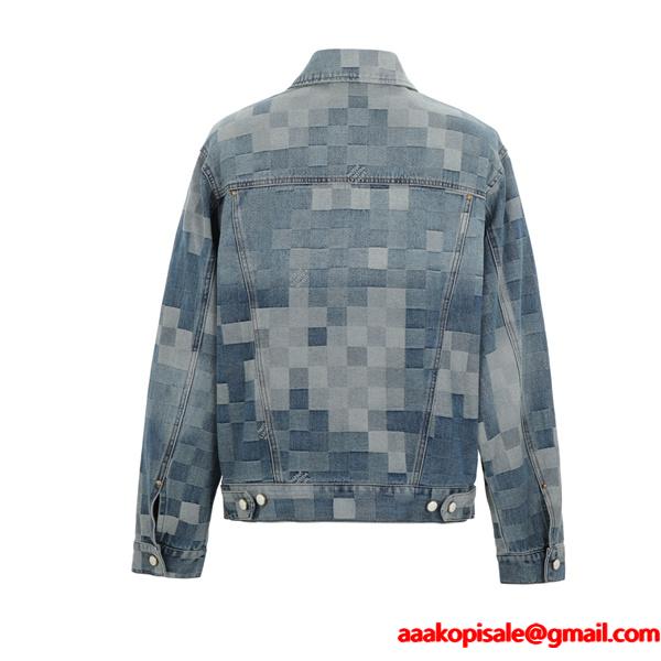 2025秋冬 パッチワーク風 LOUIS VUITTON ルイヴィトン 偽物 デニムジャケット モダン ストリート