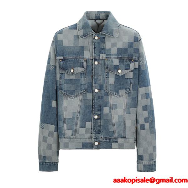 2025秋冬 パッチワーク風 LOUIS VUITTON ルイヴィトン 偽物 デニムジャケット モダン ストリート