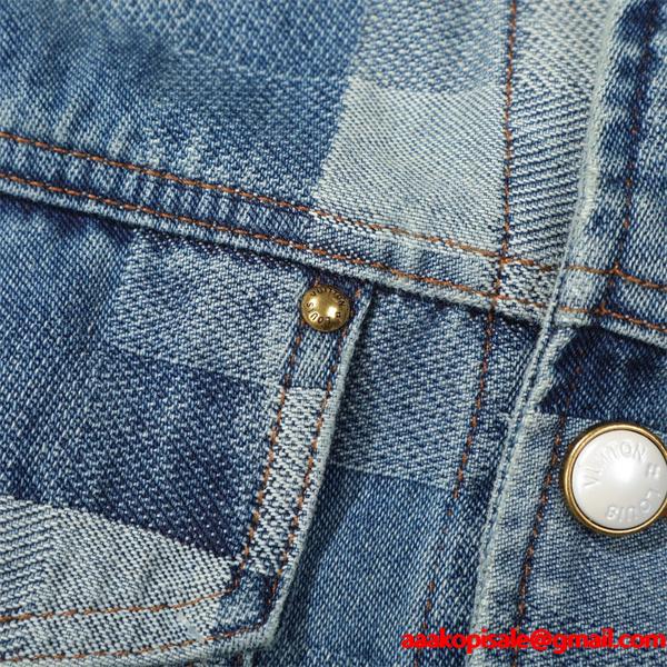 2025秋冬 パッチワーク風 LOUIS VUITTON ルイヴィトン 偽物 デニムジャケット モダン ストリート