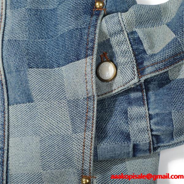 2025秋冬 パッチワーク風 LOUIS VUITTON ルイヴィトン 偽物 デニムジャケット モダン ストリート