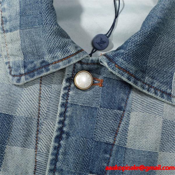 2025秋冬 パッチワーク風 LOUIS VUITTON ルイヴィトン 偽物 デニムジャケット モダン ストリート