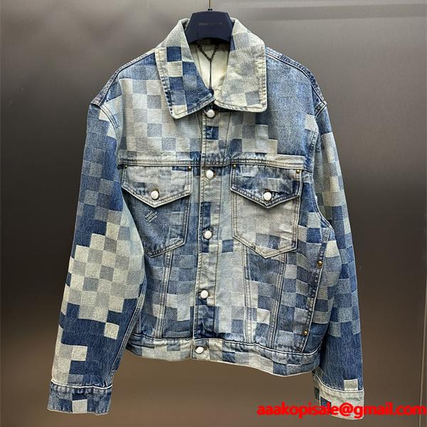 オーバーサイズ デニムジャケット ユニセックス トレンド LOUIS VUITTON ルイヴィトン コピー