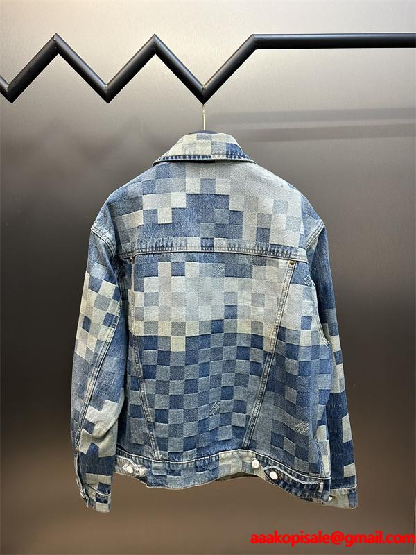 オーバーサイズ デニムジャケット ユニセックス トレンド LOUIS VUITTON ルイヴィトン コピー
