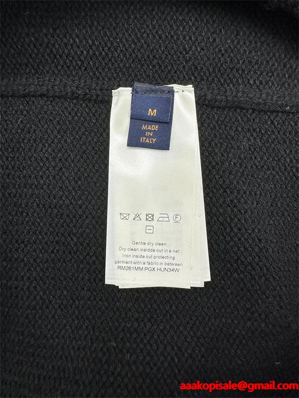 LOUIS VUITTON ルイヴィトン コピー 2025秋冬 エンボス ニットセーター ブラック 落ち着いた