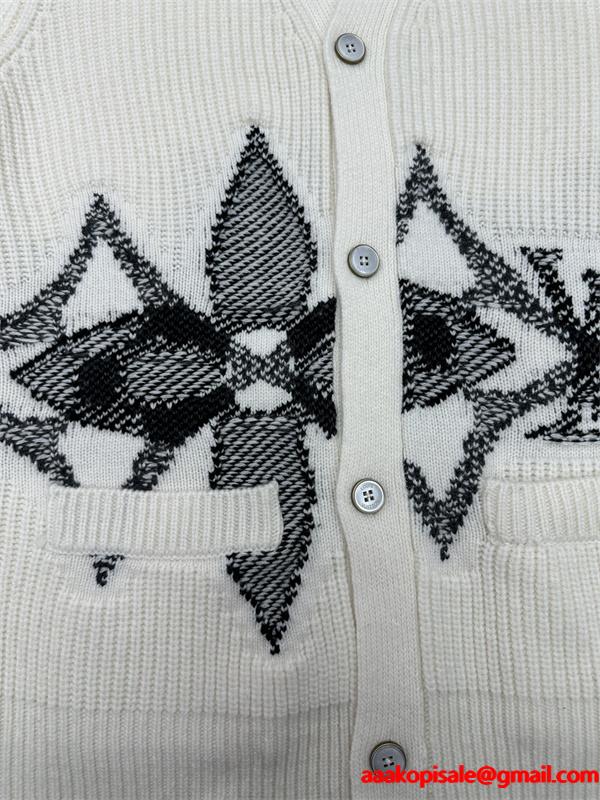 2025秋冬 Vネック ニット LOUIS VUITTON ルイヴィトン 偽物 カーディガン リラックス