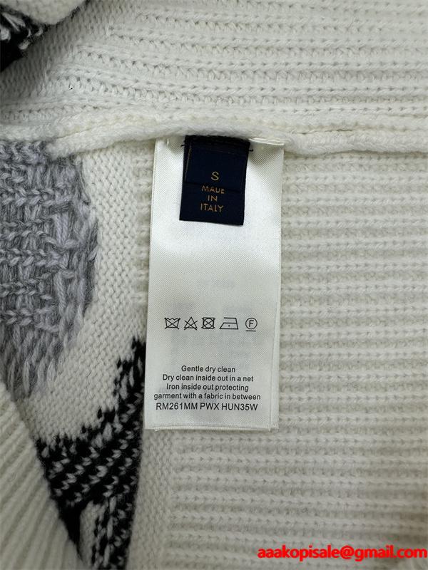 2025秋冬 Vネック ニット LOUIS VUITTON ルイヴィトン 偽物 カーディガン リラックス