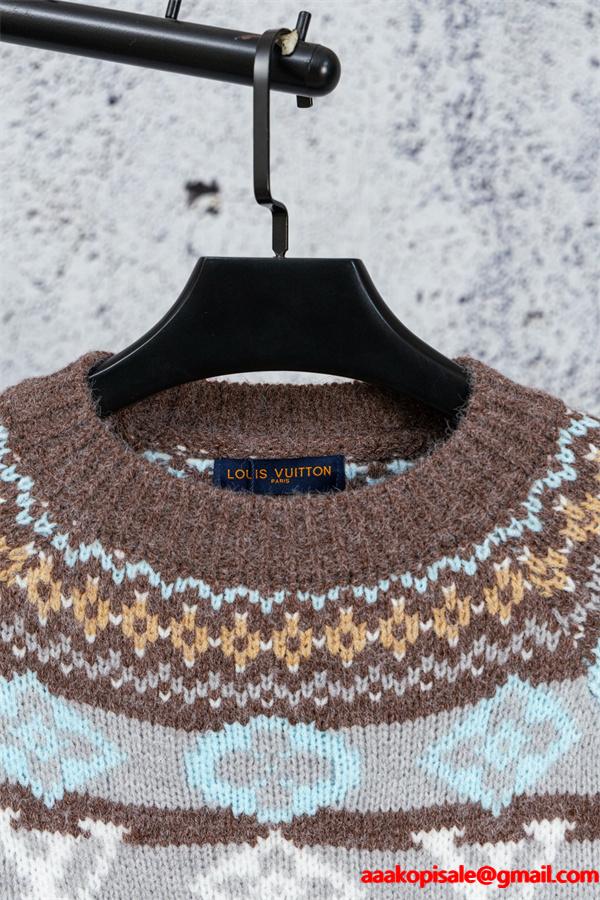 人気上昇中！ニット ブラウン トレンド プレミアム LOUIS VUITTON ルイヴィトン 偽物
