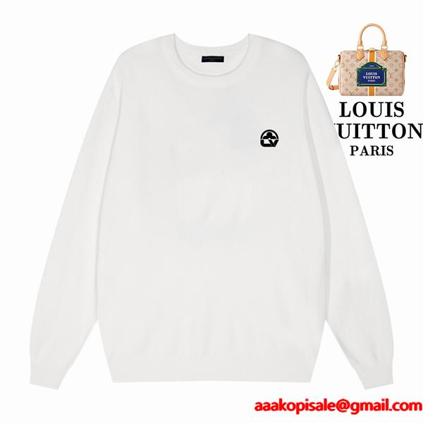 新作入荷！ロゴ刺繍 LOUIS VUITTON ルイヴィトン スーパーコピー ニット ホワイト 上品 快適