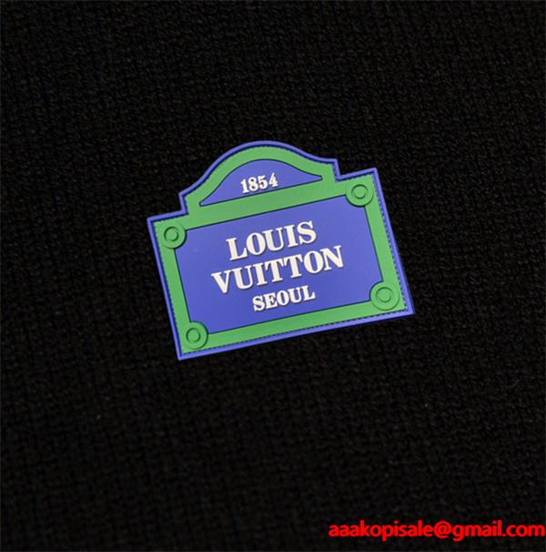 LOUIS VUITTON ルイヴィトン コピー 秋冬コーデ ニット ブラック メンズ クルーネック