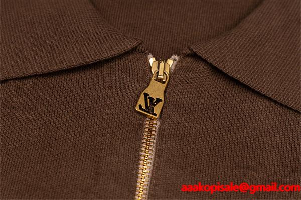 フルジップ ニット LOUIS VUITTON ルイヴィトン コピー ジャケット ブラウン きれいめ