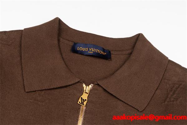 フルジップ ニット LOUIS VUITTON ルイヴィトン コピー ジャケット ブラウン きれいめ