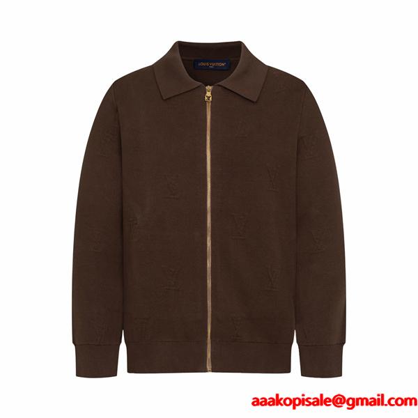 フルジップ ニット LOUIS VUITTON ルイヴィトン コピー ジャケット ブラウン きれいめ