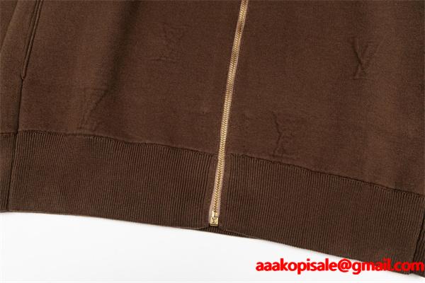 フルジップ ニット LOUIS VUITTON ルイヴィトン コピー ジャケット ブラウン きれいめ