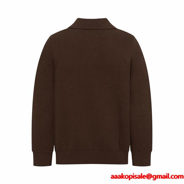 フルジップ ニット LOUIS VUITTON ルイヴィトン コピー ジャケット ブラウン きれいめ