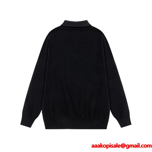 2025秋冬必須  ニット グレー 襟付き カジュアル LOUIS VUITTON ルイヴィトン スーパーコピー