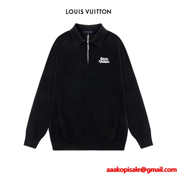 2025秋冬必須  ニット グレー 襟付き カジュアル LOUIS VUITTON ルイヴィトン スーパーコピー