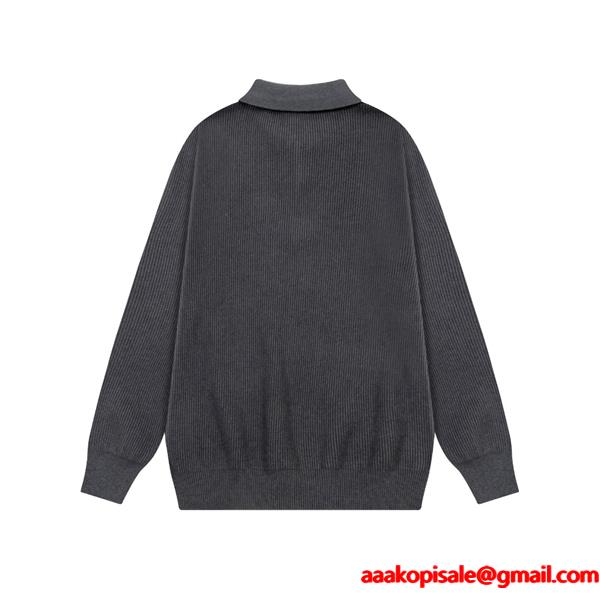 2025秋冬必須  ニット グレー 襟付き カジュアル LOUIS VUITTON ルイヴィトン スーパーコピー