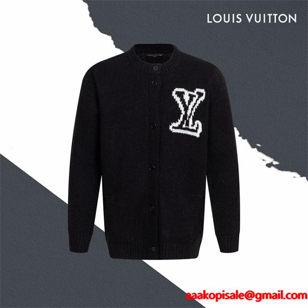 LOUIS VUITTON ルイヴィトン コピー 入手困難 カーディガン ブラック プレミアム品質 メンズ