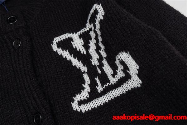 LOUIS VUITTON ルイヴィトン コピー 入手困難 カーディガン ブラック プレミアム品質 メンズ