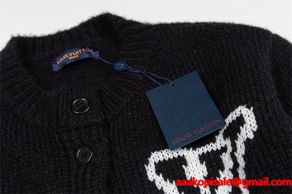 LOUIS VUITTON ルイヴィトン コピー 入手困難 カーディガン ブラック プレミアム品質 メンズ