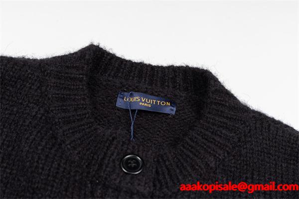 LOUIS VUITTON ルイヴィトン コピー 入手困難 カーディガン ブラック プレミアム品質 メンズ
