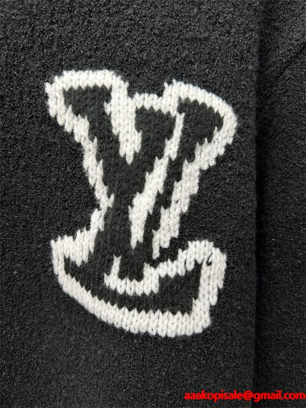 ロゴニット ブラック クルーネック メンズ お洒落 LOUIS VUITTON ルイヴィトン 偽物