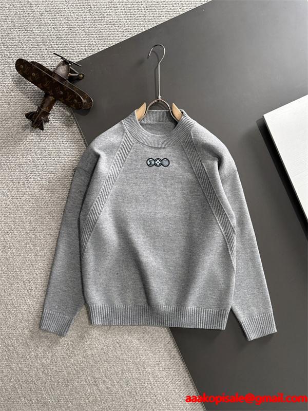 LOUIS VUITTON ルイヴィトン コピー ワンポイント ニット ブラック おすすめ 新登場