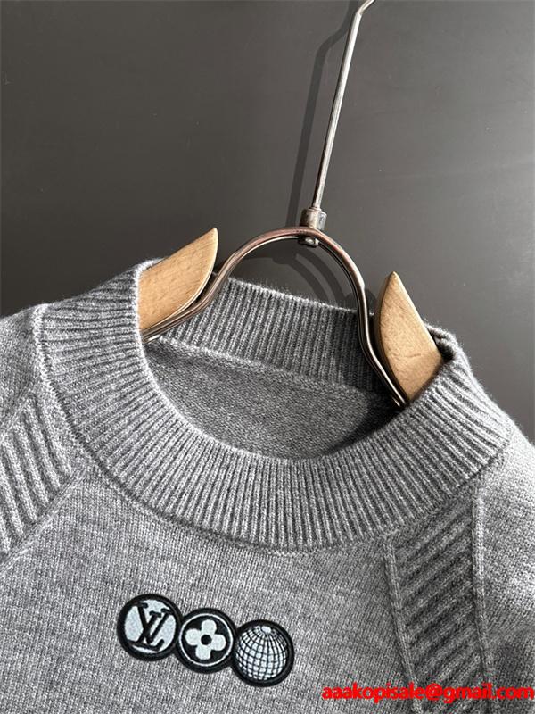 LOUIS VUITTON ルイヴィトン コピー ワンポイント ニット ブラック おすすめ 新登場