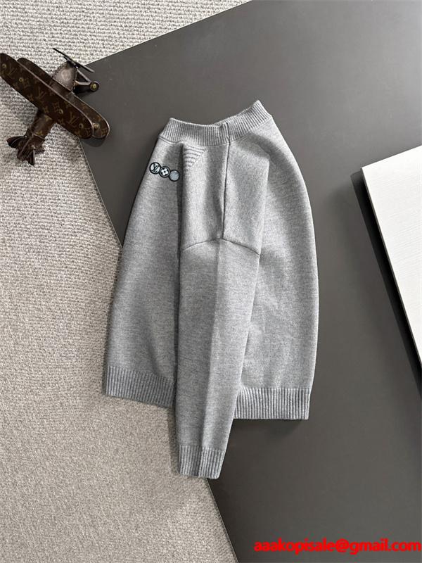 LOUIS VUITTON ルイヴィトン コピー ワンポイント ニット ブラック おすすめ 新登場