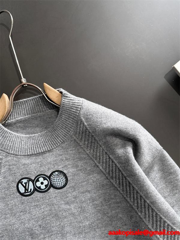 LOUIS VUITTON ルイヴィトン コピー ワンポイント ニット ブラック おすすめ 新登場