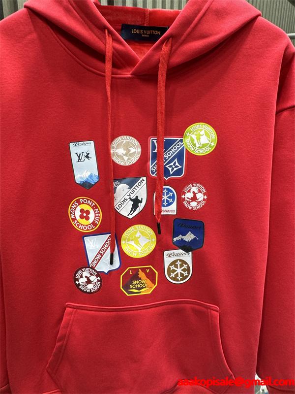 プリント パーカー ブラック 2025秋冬必須アイテム LOUIS VUITTON ルイヴィトン コピー