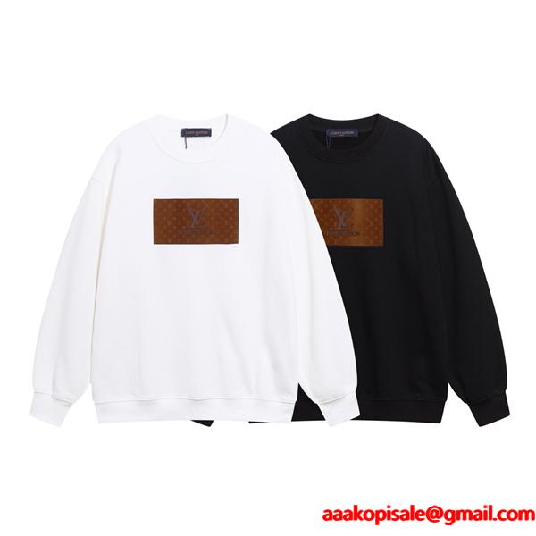 ロゴスウェット LOUIS VUITTON ルイヴィトン コピー ブラック 2025秋冬準備 モード系