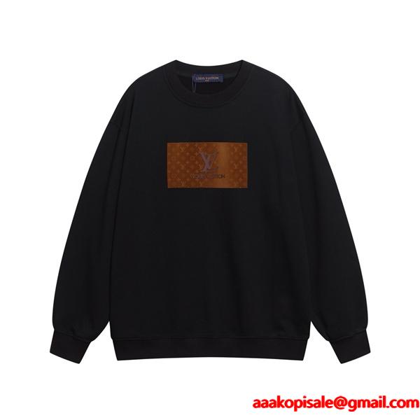 ロゴスウェット LOUIS VUITTON ルイヴィトン コピー ブラック 2025秋冬準備 モード系