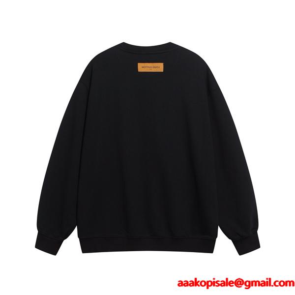 ロゴスウェット LOUIS VUITTON ルイヴィトン コピー ブラック 2025秋冬準備 モード系